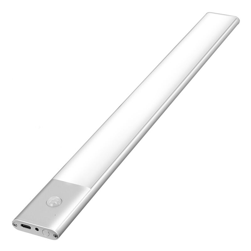 Lampe Placard LED Detecteur de Mouvement, Reglette LED Cuisine Sous Meuble 2 en 1 Rechargeable USB et Alimentée en 220V, 30cm Bande Lumineuse Capteur