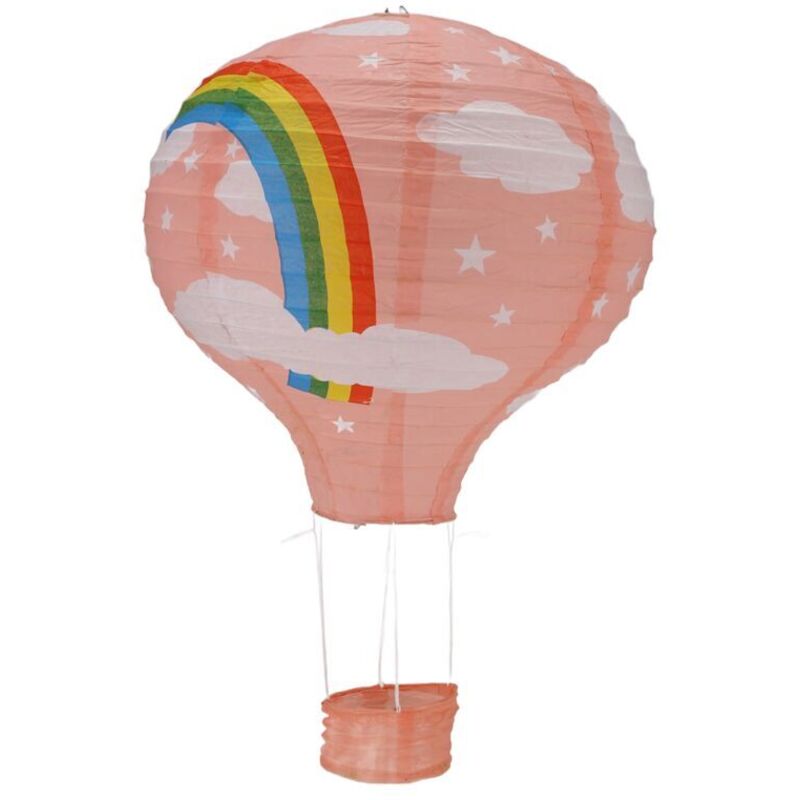 Lampe Plafond Lanterne Papier 12 Pouces Décoration Fête Mariage Abat Jour Ballon Air Chaud Arc En Ciel Rose