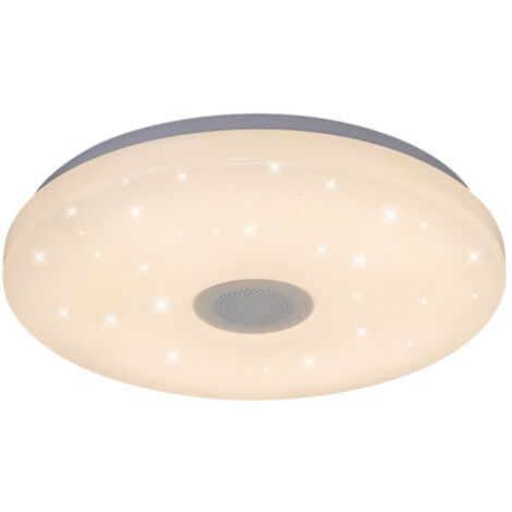 Lampe Plafonnier Wi-Fi Musique 13" 36W Applatie, Smart avec Haut-Parleur BT, Blanc & RGB Multicolore, Dimmable, Contrôle APP Wifi/Vocal/Télécommande