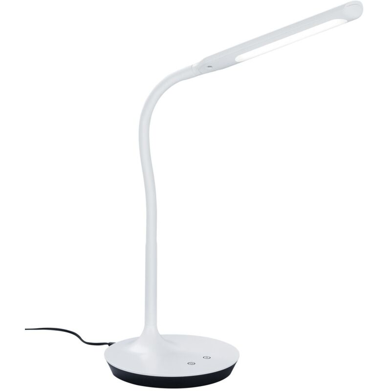 Defibrico - Lampe design, Lampe de bureau tactile Polo Blanc en Plastique, trio