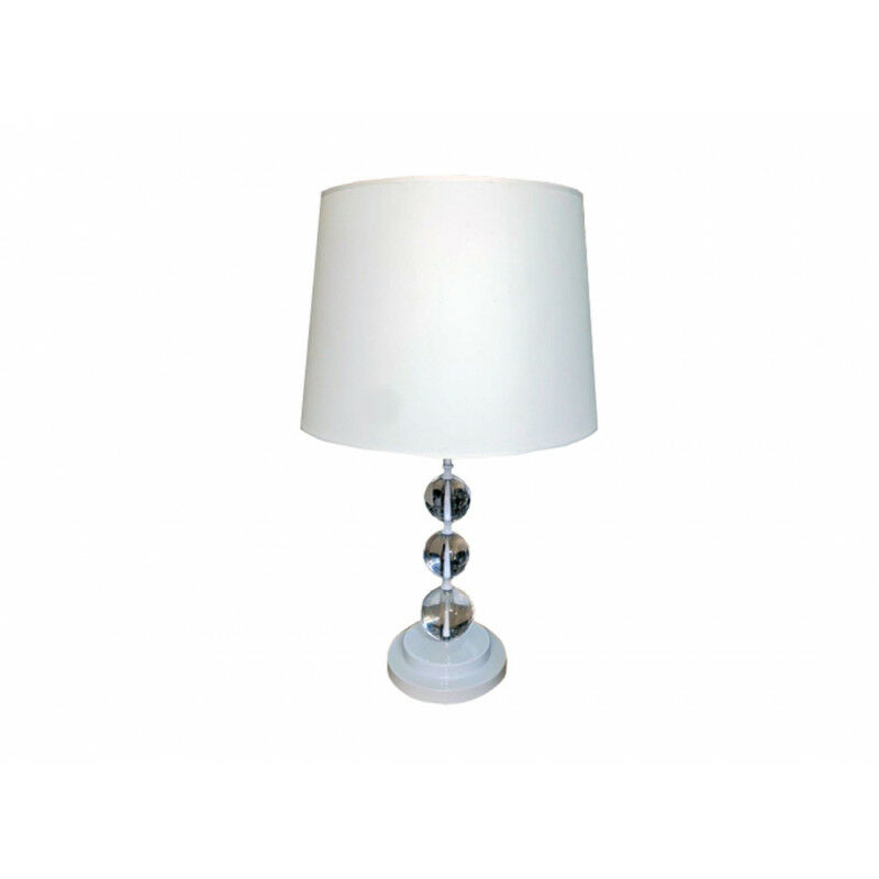 Meubletmoi - Lampe à poser avec bulle et abat-jour blanc - cristal white - Transparent