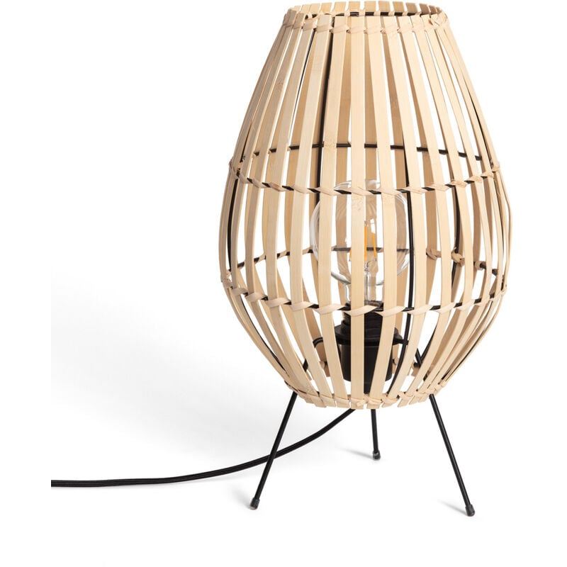 Ledkia - Lampe à Poser Bambou Atamach Naturel