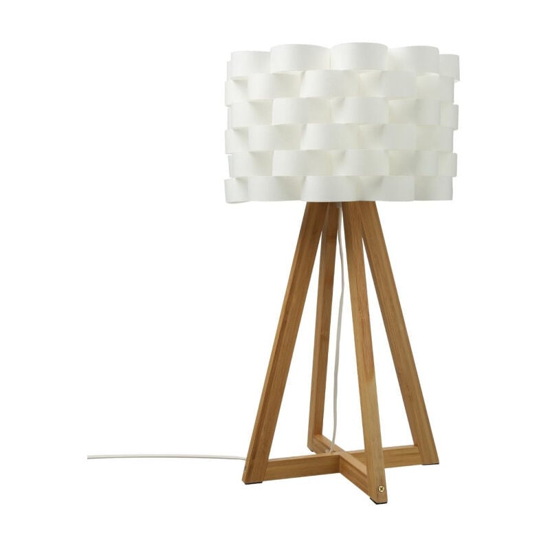 Lampe à Poser Bambou 'Moki' 55cm Blanc