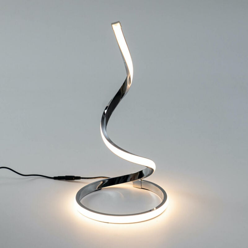 Kosilum - Lampe à poser chromée led spirale - Jara