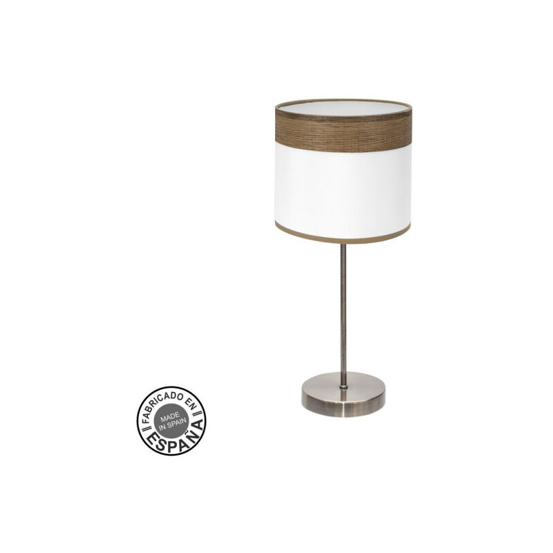 Nappe Cloe 1xe14 cuir/blanc-bois foncé 42x18x18 cm