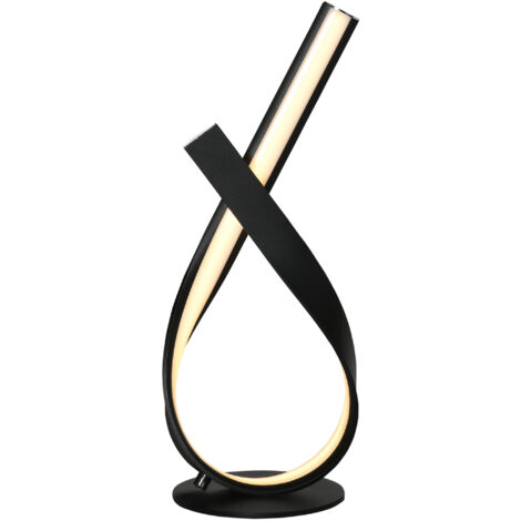 Lampe poser design contemporain lampe table design spirale alu noir LED blanc chaud 21x15x43 cm