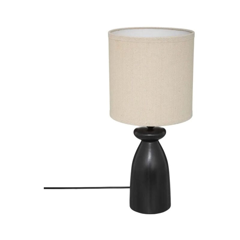Lampe à Poser Design 'Margot' 44cm Noir & Beige