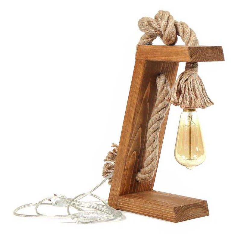 Ozaia - Lampe à poser en sapin et jute Kitt