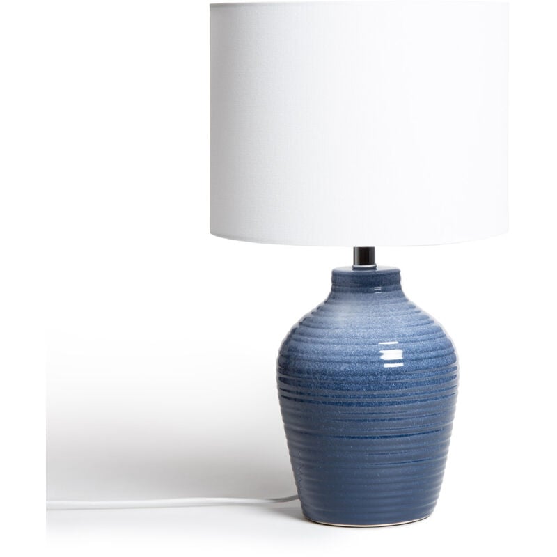Ledkia - Lampe à Poser en Céramique Botijo Bleu foncé