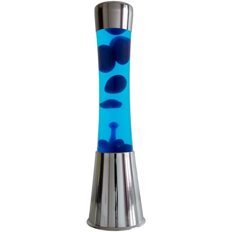 Fisura - Lampe à poser en métal et verre Lave - Argent / Bleu