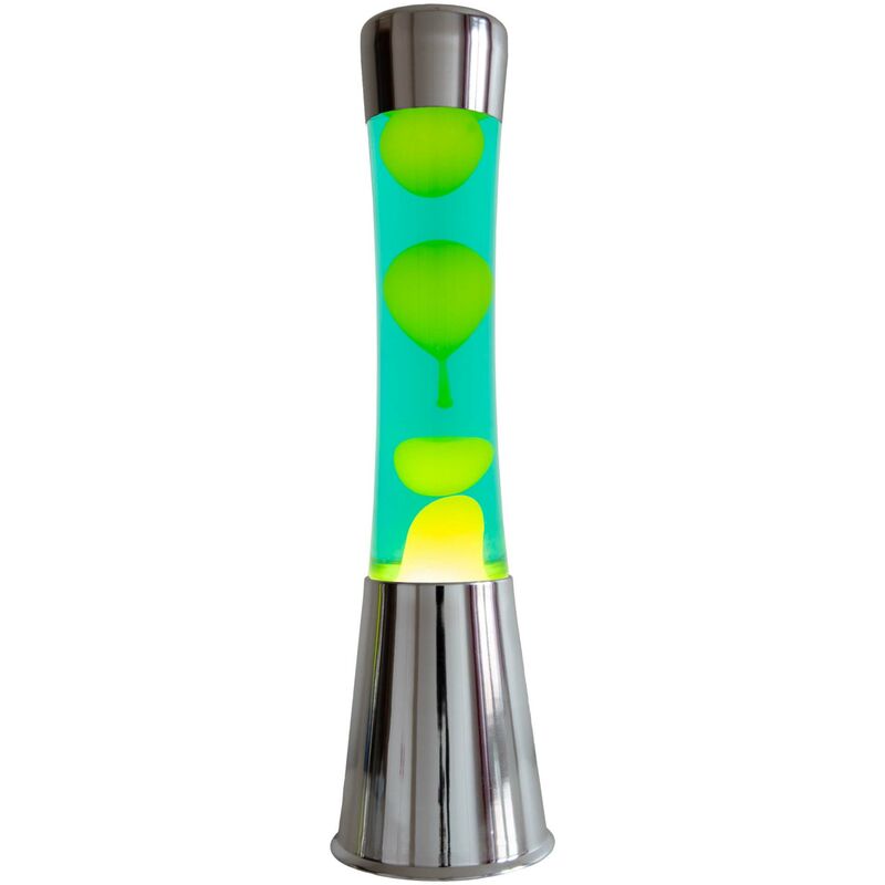 Fisura - Lampe à poser en métal et verre Lave - Argent / vert