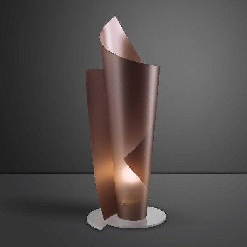 Linea Zero - Lampe à poser en Polilux VELA Cuivre diamètre 19 x h50 cm