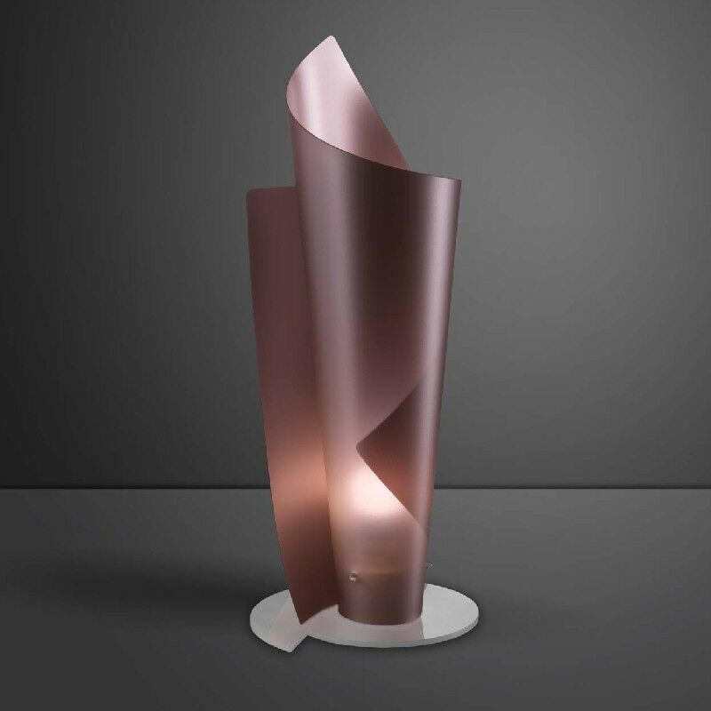Linea Zero - Lampe de table en Polilux vela Rosa diamètre 27 x h70 cm