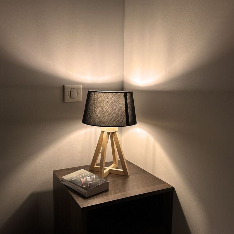 Arum Lighting - Lampe de chevet à poser hod en bois E27 37cm