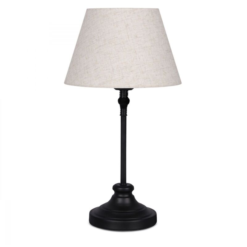 Lampe à poser Hongan H48cm Métal Noir et Tissu Blanc crème Lampe à poser Hongan H48cm Métal Noir et Tissu Blanc crème