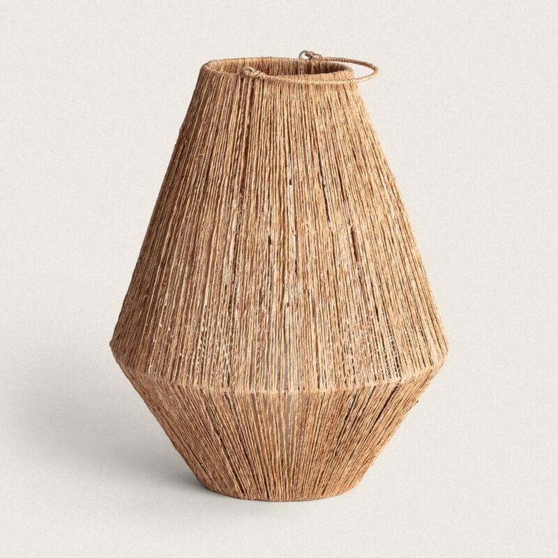 Iluzzia - Lampe à Poser Jute Tuareg Couleur Naturelle avec télécommande