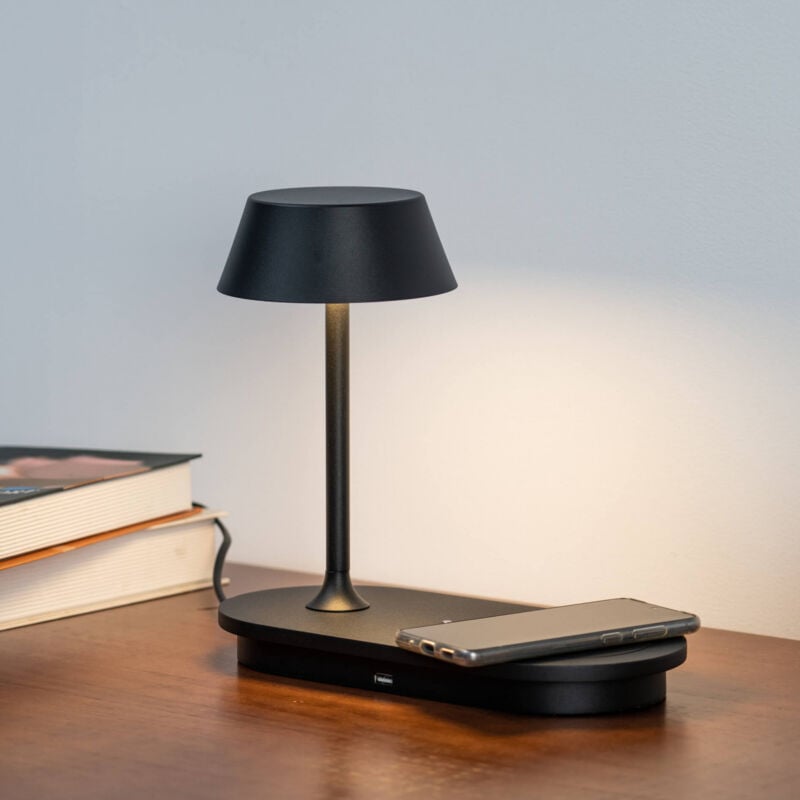 Kosilum - Lampe à poser led avec chargeur portable sans fil - Fabro