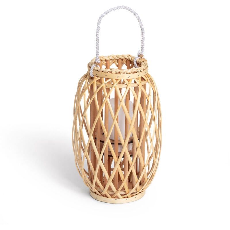 Ledkia - Lampe à Poser led Portable Rotin Big Alejandría Naturel