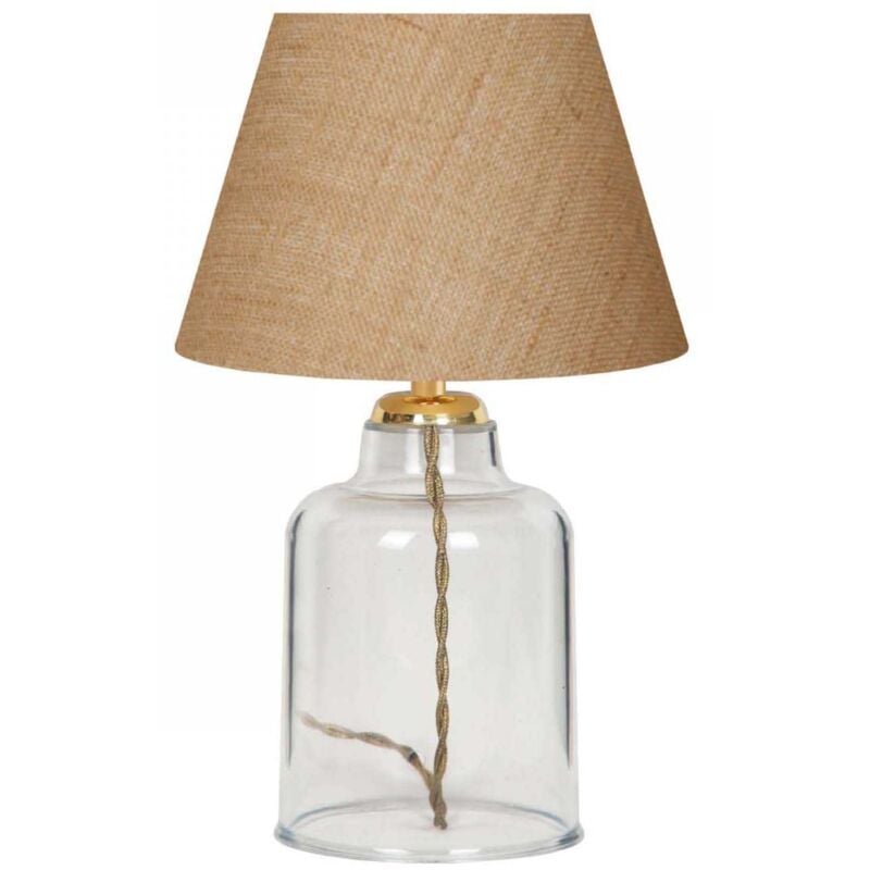 Lampe à poser en plastique transparent et tissu Léa