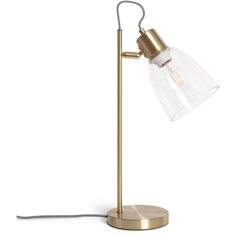 Ledkia - Lampe à Poser Métal et Verre Shirley Doré