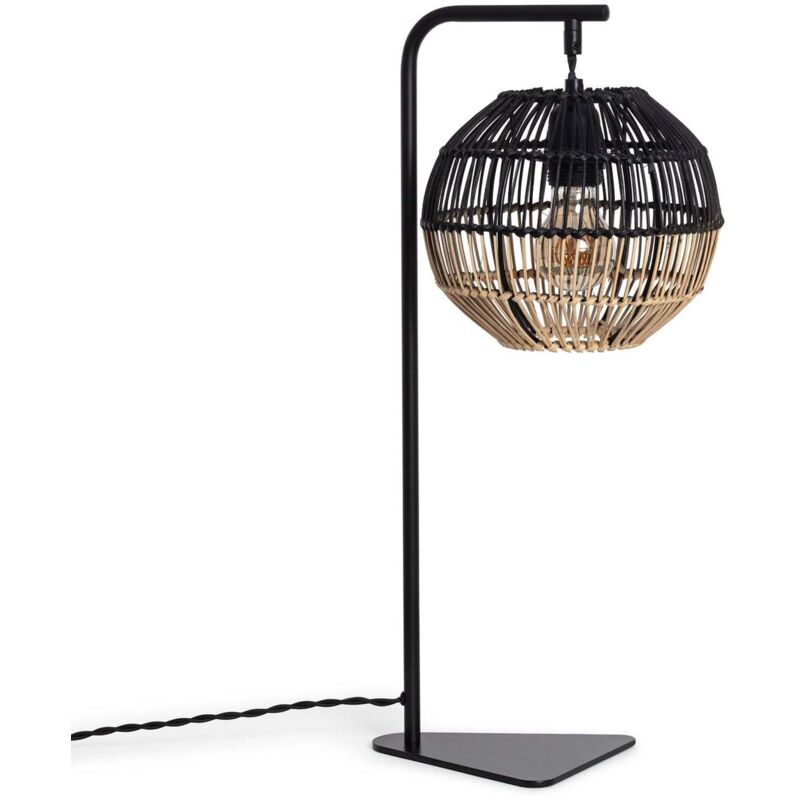 Efectoled - Lampe à Poser Rotin Kithnos Noir