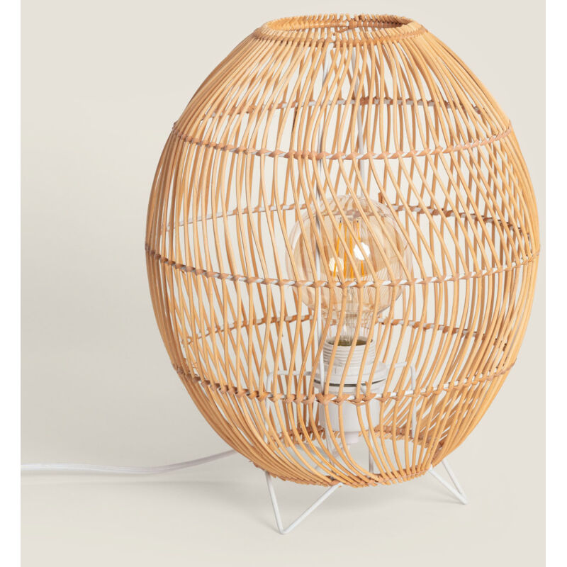 Ledkia - Lampe à Poser Rotin Sagra Naturel
