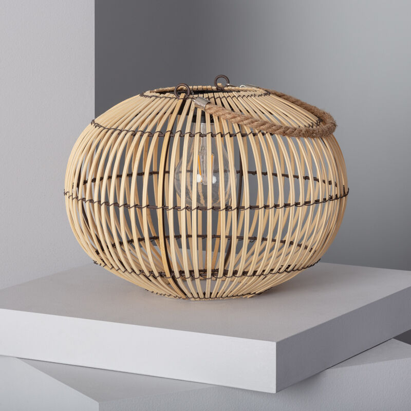 Lampe à Poser led Extérieure Solaire Rotin Sirpur Naturel