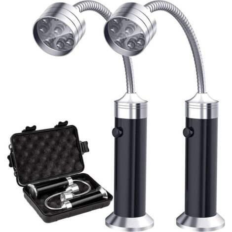 Lampe pour Barbecue Lot de 2 Lumières LED de 360 Degrés Flexible Réglable pour Barbecue, Camping, Fête, Extérieur