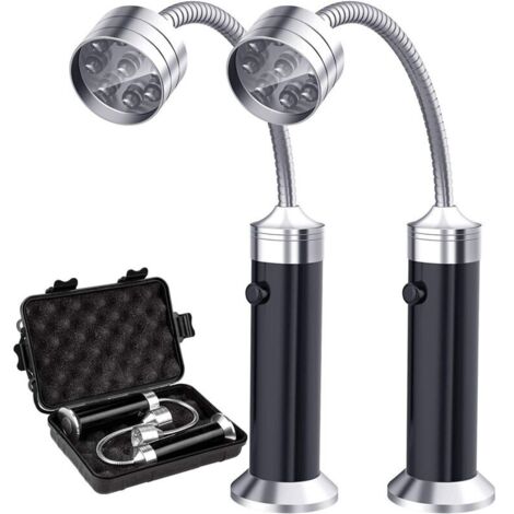 Lampe pour Barbecue Lot de 2 Lumières LED de Gril BBQ avec Base magnétique Rotation à 360 Degrés Flexible Réglable pour Barbecue, Camping, Fête, Extérieur