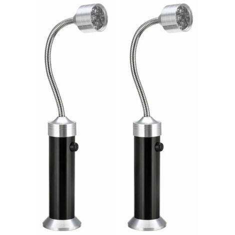 Lampe pour BBQ 9 LEDs avec base magnétique Flexible 2 pièces Noir