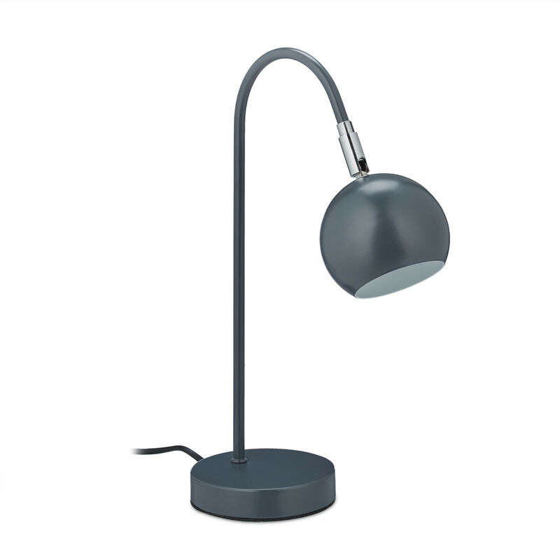 Relaxdays - Lampe pour bureau, en métal, abat-jour inclinable, douille G9, éclairage espace de travail, moderne, gris