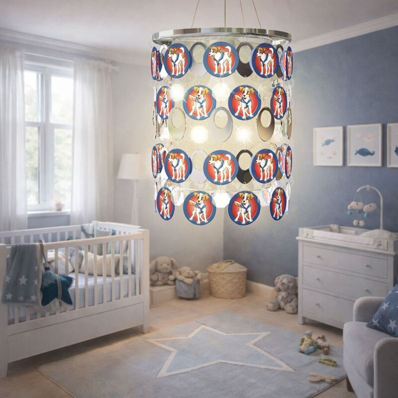 Abat-jour Lampe pour enfants Lampe à suspendre Chiens Lampe pour chambre d'enfant Abat-jour Chien, cristaux chromés, DxH 23x33 cm Abat-jour Lampe pour enfants Lampe à suspendre Chiens Lampe pour chambre d'enfant Abat-jour Chien, cristaux chromés, DxH 23x33 cm