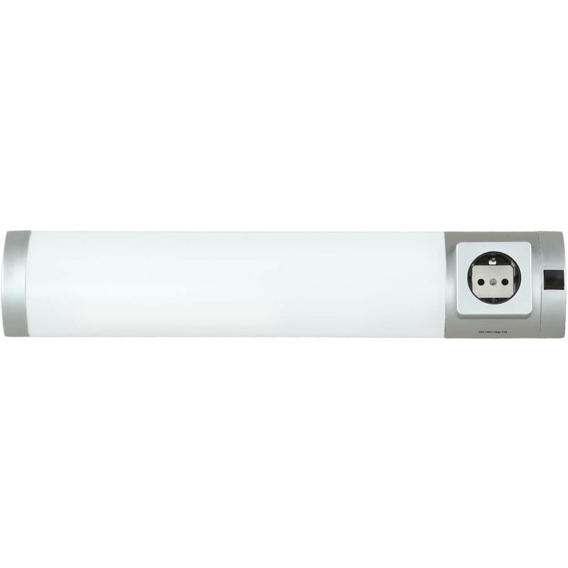 Applique murale led avec interrupteur et prise de courant blanc froid à faible éblouissement pour la cuisine - Argent