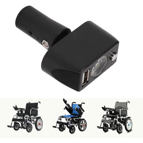 Lampe pour fauteuil roulant électrique, connecteur XLR 3 broches, chargement USB, angle réglable, contrôleur d'éclairage LED.