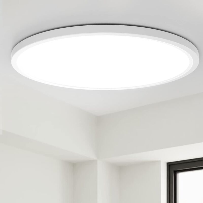 Plafonnier LED 38W Luminaire Salle de Bain 1700LM Blanc Naturel 5000K Lampe de Plafond Étanche IP54 Plafonnier Salon Applicable à Salle de Bain