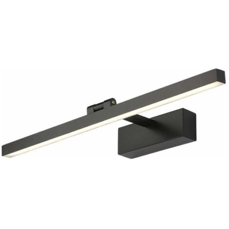 Lampe pour Miroir LED Salle de Bains IP44 9W Lampe Armoire Applique Murale Intérieure Moderne Luminaire 6500K pour Miroir Armoir Tableau Toilette Meuble, Noir 40cm