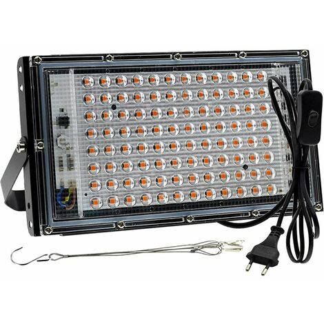Lampe pour Plante avec Trépied, 96LEDs 1 Têtes Spectre Complet Lampe Led Horticole Interieur, hronométrage AUTO - ON/OFF Lampe de Croissance pour Semis/Floraison, avec Trépied Réglable