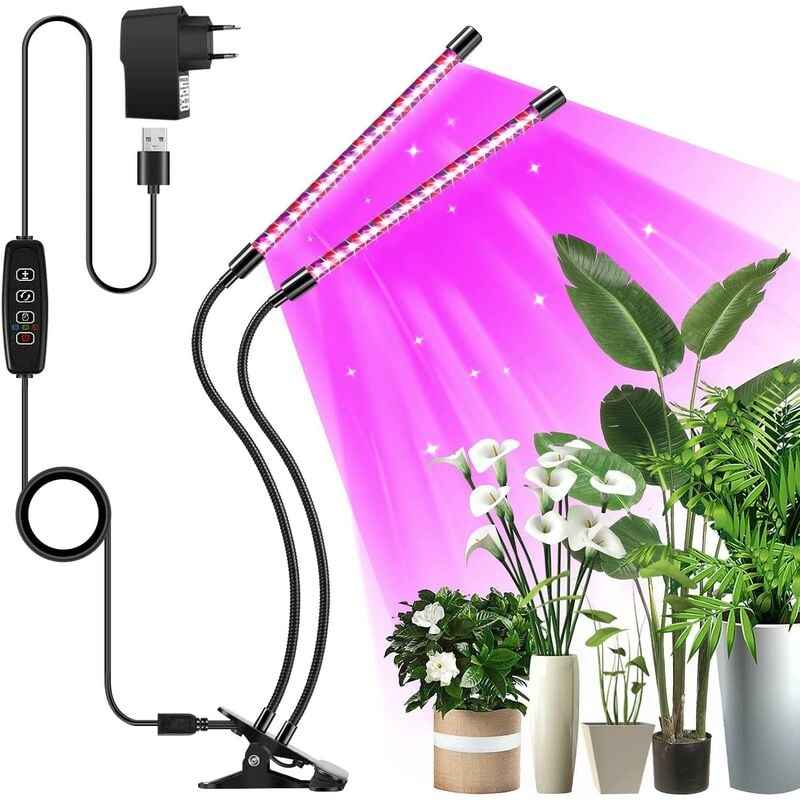 Lampe pour plantes led Lumière pour plantes, lumière de croissance des plantes, spectre complet, 3 modes avec variateur de lumière Kinsi
