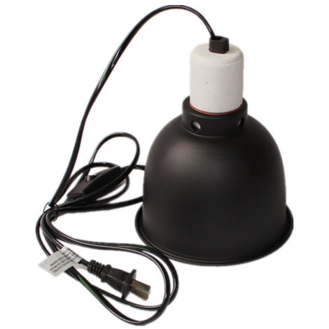 Lampe pour vide sanitaire de 5,5 pouces avec fonction chauffante, lampe UVB avec abat-jour noir, cordon de 1,8 mètre avec interrupteur, pinces multifonctionnelles