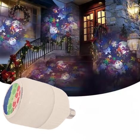 LAMPE PROJECTEUR À EFFET LUMINEUX ROTATIF À LED RVB E27 PÈRE NOËL RENNE