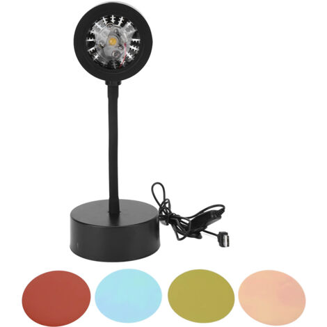 Lampe Projecteur Coucher de Soleil LED RGB 5W USB, Tube Flexible Transparent pour Ambiance Fête Maison Lumière Chaude