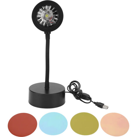 Lampe Projecteur Coucher de Soleil RGB 5W LED USB, Tube Flexible Transparent pour Ambiance Fête Maison