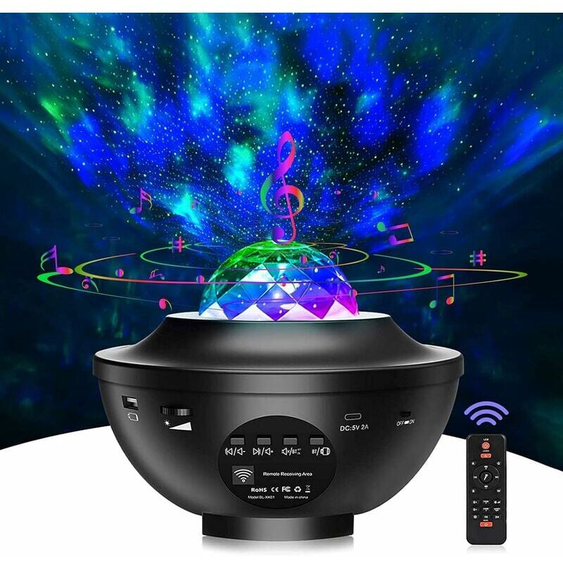 Linghhang - Lampe Projecteur led Étoile - Projecteur Ciel Etoile 21 Modes & Télécommande & Timer & Enceinte & Bluetooth, Lumiere Plafond Decoration