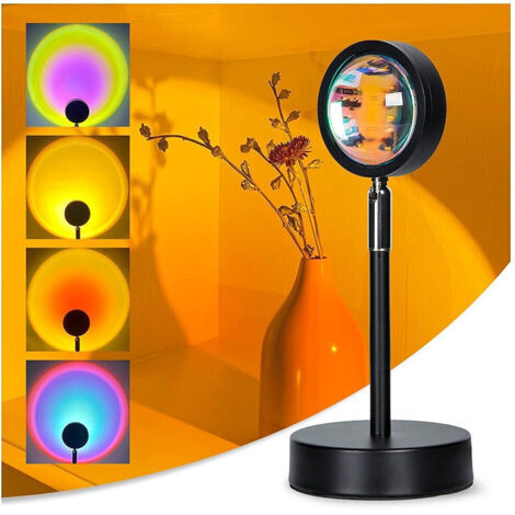 Lampe projecteur LED nuit 8 modes USB - Décoration lumineuse multicolore