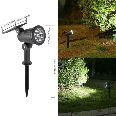 Lampe projecteur solaire extérieure ultra lumineuse à 9 LED blanc froid – Étanche IP65, idéale pour éclairage de jardin, pelouse, allée, terrasse et façade de villa  yun