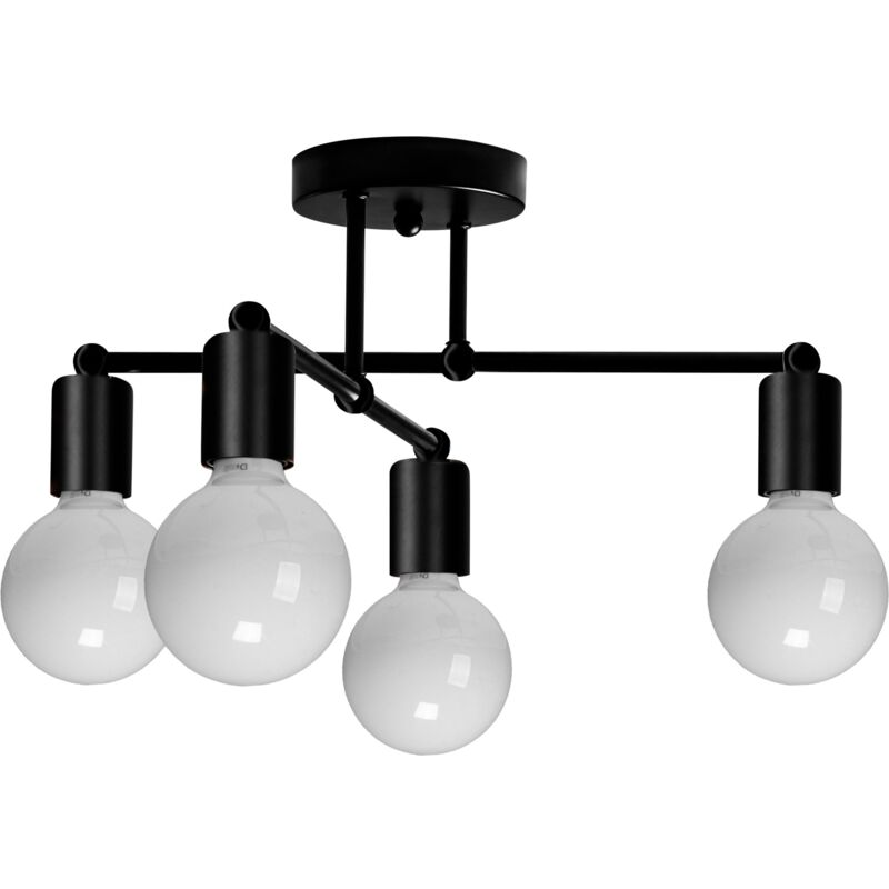 Toolight - lampe suspendue 392200 noir mat 4-POINTS de lumière E27 41X41X18CM