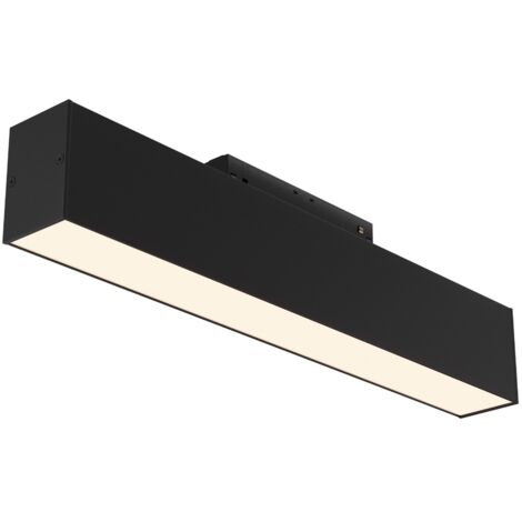Lampe rail 2 circuit noire linéaire LED 12W 3000K BASIS