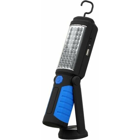 Vlitepro Lampe de travail LED rechargeable pour mécanicien 750 lumens,  lampe torche lumineuse portable avec UV, aimants puissants et crochets pour