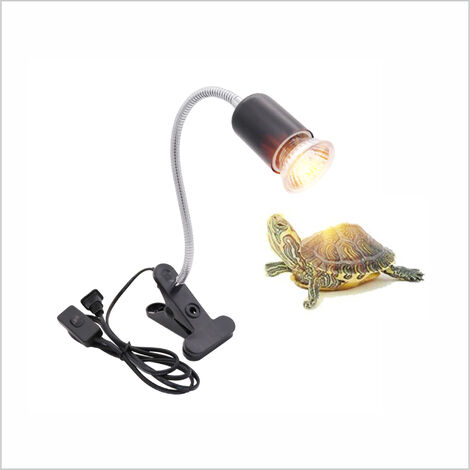 Lampe Reptiles Lampe Tortue Terrestre Chauffante avec Base Longue 360°Rotation pour Reptiles et Amphibiens