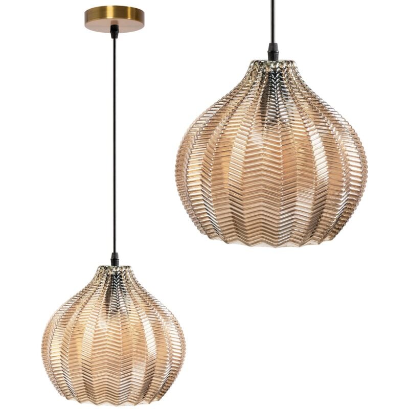 Lampe suspendue APP893-1CP rétro verre ronde 1-POINTS de lumière E27 23X23X20,5-110,5CM reglable